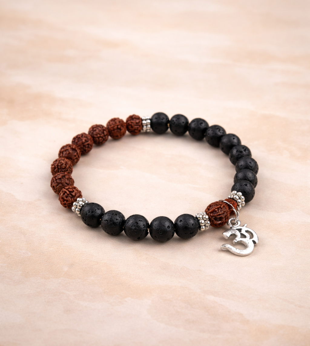 Rudraksha Lava Bracelet